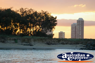 Sunset at the Gold Coast . . . CLICK TO VIEW ALL GOLD COAST (BROADBEACH) POSTCARDS