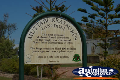 Dinosaur Information Sign . . . VIEW ALL MUTTABURRA PHOTOGRAPHS
