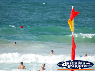 People swimming on Noosa Beach . . . CLICK TO VIEW ALL NOOSA POSTCARDS