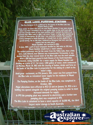 Mount Gambier Blue Lake Plaque . . . VIEW ALL MOUNT GAMBIER PHOTOGRAPHS