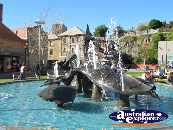 Salamanca Square Water Feature . . . CLICK TO VIEW ALL HOBART POSTCARDS