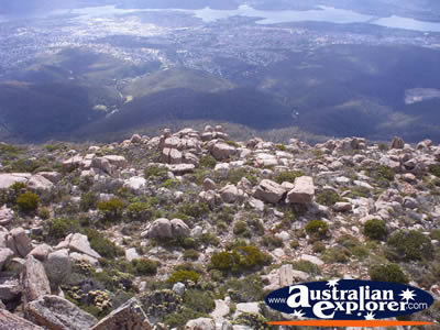 View from Mount Wellington . . . CLICK TO VIEW ALL MOUNT WELLINGTON POSTCARDS