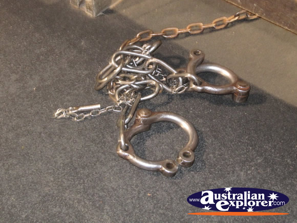 Shackles Inside Visitors Centre . . . CLICK TO VIEW ALL PORT ARTHUR POSTCARDS