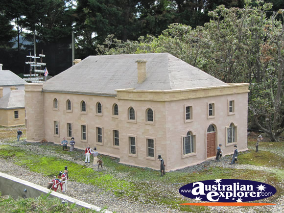 Outside Old Hobart Town Model Village . . . CLICK TO VIEW ALL RICHMOND POSTCARDS