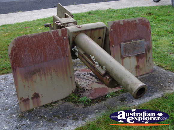 Japanese Gun in Strahan . . . CLICK TO VIEW ALL STRAHAN POSTCARDS