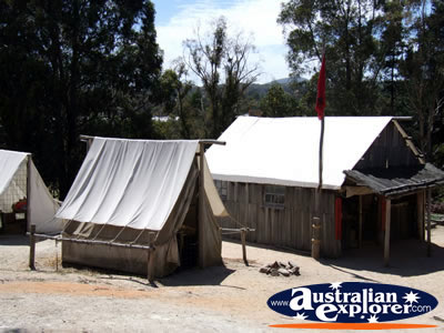 Tent and Building at Ballarat Sovereign Hill . . . VIEW ALL BALLARAT PHOTOGRAPHS
