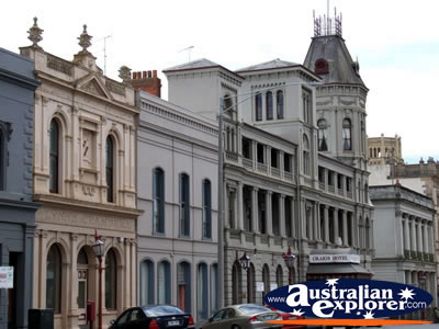 Classic Buildings on a Ballarat Street . . . CLICK TO VIEW ALL BALLARAT POSTCARDS