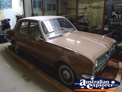 Echuca Holden Museum Brown Car . . . CLICK TO VIEW ALL ECHUCA (HOLDEN MUSEUM) POSTCARDS