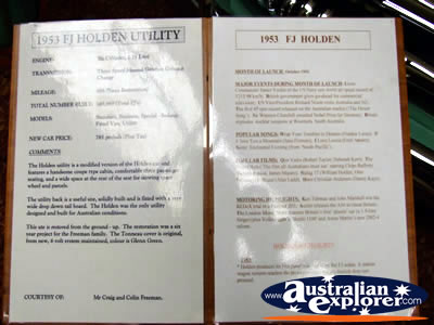 Information Manual at Echuca Holden Museum  . . . CLICK TO VIEW ALL ECHUCA (HOLDEN MUSEUM) POSTCARDS