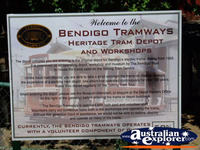Bendigo Tram Depot . . . CLICK TO VIEW ALL BENDIGO POSTCARDS