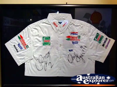 Phillip Island Circuit Museum Signed Shirt . . . CLICK TO VIEW ALL PHILLIP ISLAND (RACE TRACK AND MUSEUM) POSTCARDS