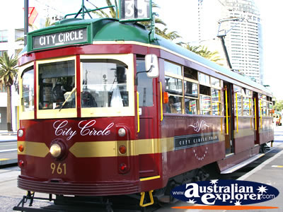 Colourful City Circle Tram . . . CLICK TO VIEW ALL MELBOURNE (CITY CIRCLE TRAM) POSTCARDS
