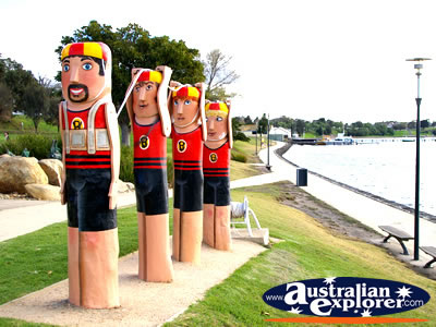 Lifeguard Statues on Geelong Harbour . . . CLICK TO VIEW ALL GEELONG (ESPLANADE) POSTCARDS