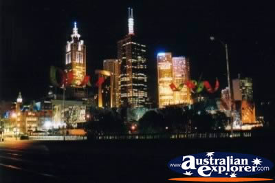 Melbourne Night . . . CLICK TO VIEW ALL MELBOURNE (SOUTHBANK) POSTCARDS
