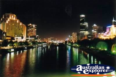 South Bank View in Melbourne at Night . . . CLICK TO VIEW ALL MELBOURNE (SOUTHBANK) POSTCARDS