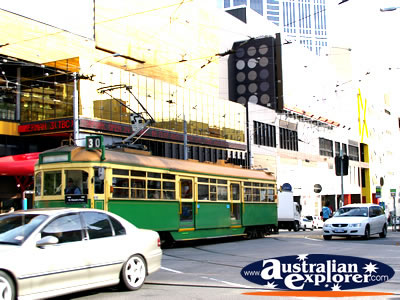 Melbourne City Tram and Traffic . . . CLICK TO VIEW ALL MELBOURNE (CITY CIRCLE TRAM) POSTCARDS