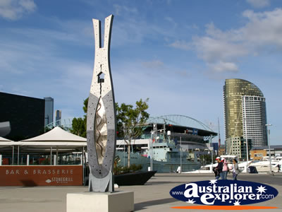 Interesting Sculpture on the Harbour . . . CLICK TO VIEW ALL MELBOURNE (VICTORIA HARBOUR) POSTCARDS