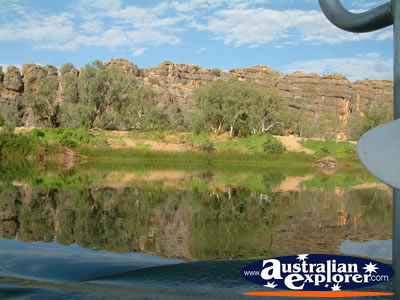 Fitzroy Crossing Geikie Gorge Greenery and Rock Walls . . . VIEW ALL GEIKE GORGE PHOTOGRAPHS