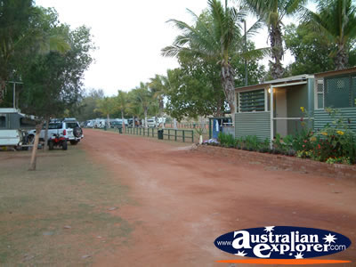 Outside at Eighty Mile Beach Caravan Park . . . CLICK TO VIEW ALL EIGHTY MILE BEACH POSTCARDS