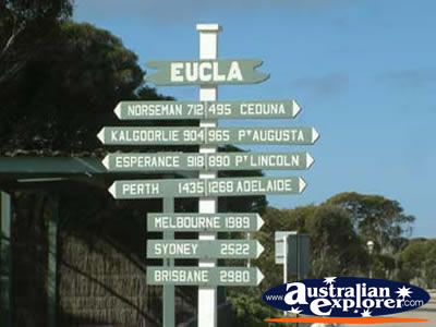 Eucla Sign . . . CLICK TO VIEW ALL EUCLA POSTCARDS