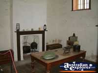 Greenough Police Station And Gaol Table and Fireplace . . . CLICK TO ENLARGE