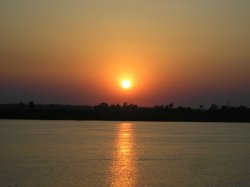 Sunset Mekong River Cambodia
