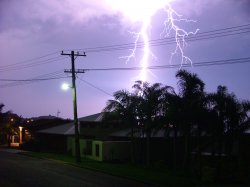 Fawking Lightning Near Lighthouse