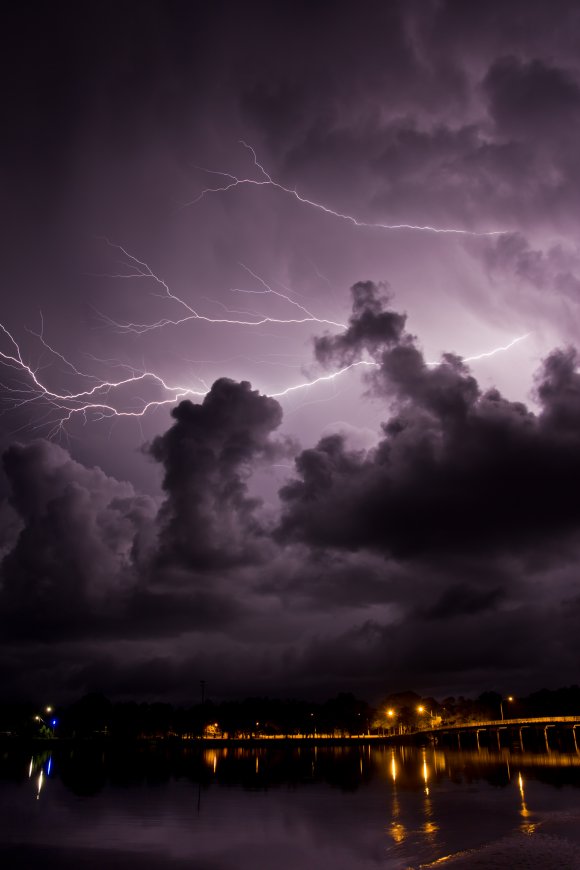 Lightning Over Evans Head Bridge