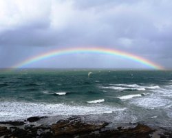 Kite Surfing Under The Rainbow