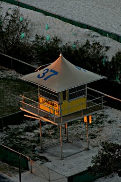 Gold Coast Lifeguard Hut On Sunset