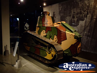 Camouflaged Army Tank in the Australian War Memorial . . . CLICK TO VIEW ALL AUSTRALIAN WAR MEMORIAL (VEHICLES) POSTCARDS