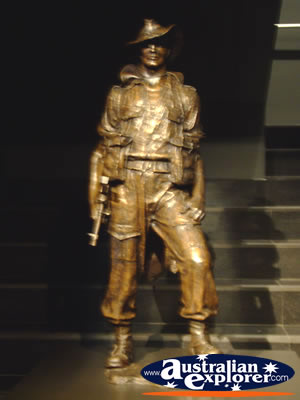 Australian War Memorial Gold Statue . . . VIEW ALL AUSTRALIAN WAR MEMORIAL - MUSEUM PHOTOGRAPHS