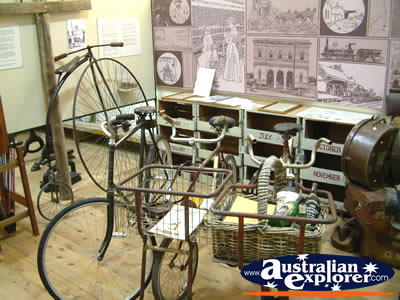 Corowa Museum Bicycle Display . . . CLICK TO VIEW ALL COROWA MUSEUM POSTCARDS