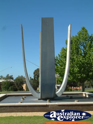 Griffith Outside Council Fountain . . . CLICK TO VIEW ALL GRIFFITH POSTCARDS