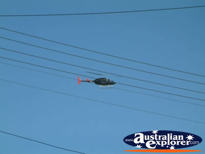 Boorowa ABC Helicopter Arriving . . . CLICK TO VIEW ALL BOOROWA POSTCARDS