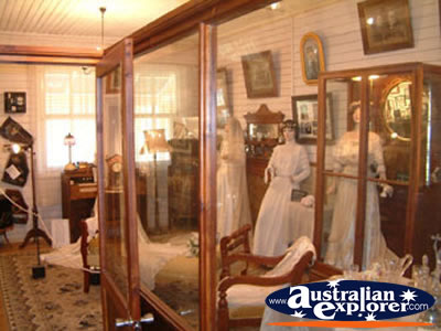 Canowindra Historical Museum Wedding Dress Display . . . CLICK TO VIEW ALL CANOWINDRA POSTCARDS