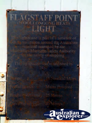 Wollongong Head, Flagstaff Point Sign . . . VIEW ALL WOLLONGONG PHOTOGRAPHS