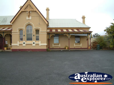 Outside of Tenterfield Railway Museum . . . CLICK TO VIEW ALL TENTERFIELD POSTCARDS