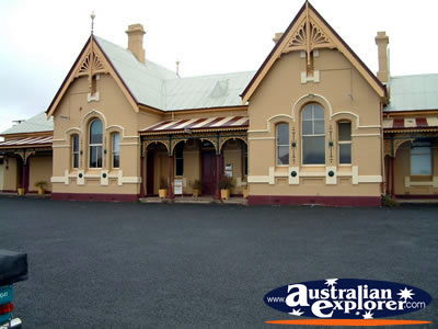 Outside Tenterfield Railway Museum . . . CLICK TO VIEW ALL TENTERFIELD POSTCARDS