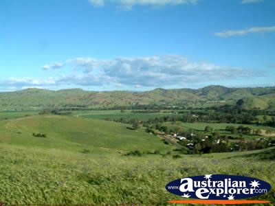 Gundagai, The picturesque view from the Lookout . . . CLICK TO VIEW ALL GUNDAGAI POSTCARDS