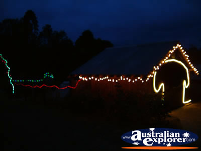 Jerilderie Dobook Inn Christmas Lights . . . CLICK TO VIEW ALL JERILDERIE POSTCARDS