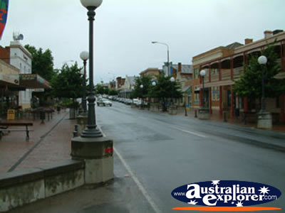 Cloudy Corowa Street . . . CLICK TO VIEW ALL COROWA POSTCARDS