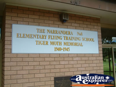 Narrandera Tiger Moth Memorial Sign . . . CLICK TO VIEW ALL NARRANDERA POSTCARDS