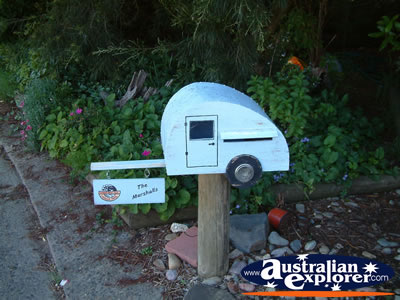 Tumbarumba Creek Caravan Park Letter Box . . . CLICK TO VIEW ALL TUMBARUMBA POSTCARDS