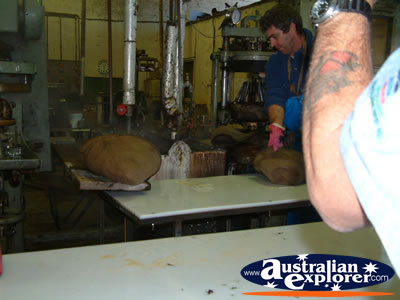Final Touches of Making the Akubra . . . CLICK TO VIEW ALL KEMPSEY (AKUBRA) POSTCARDS