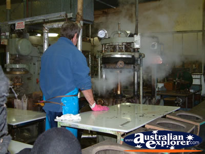 Hard at Work in the Akubra Factory . . . CLICK TO VIEW ALL KEMPSEY (AKUBRA) POSTCARDS