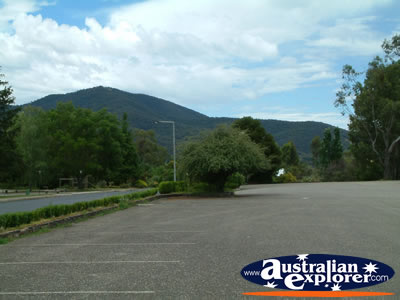 Khancoban Car park from General Store . . . CLICK TO VIEW ALL KHANCOBAN POSTCARDS