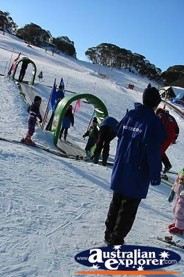 Perisher Blue Skiing Kids . . . CLICK TO VIEW ALL PERISHER BLUE POSTCARDS