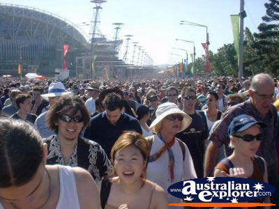 Olympic Stadium People Leaving - Sydney . . . CLICK TO VIEW ALL SYDNEY (OLYMPIC STADIUM) POSTCARDS