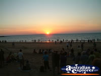 Crowds gathered for the sunset at Mindil Beach in Darwin . . . CLICK TO ENLARGE